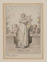 Die Muse Erato [Vorzeichnung zum Titelblatt für das "Taschenbuch der Liebe und Freundschaft gewidmet" 1803]