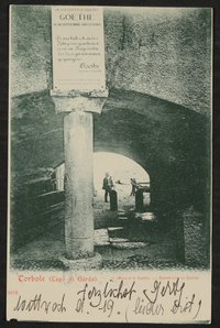 Ansichtskarte an Hofmannsthal von seiner Verlobten Gerty mit Ansicht von Torbole am Gardasee