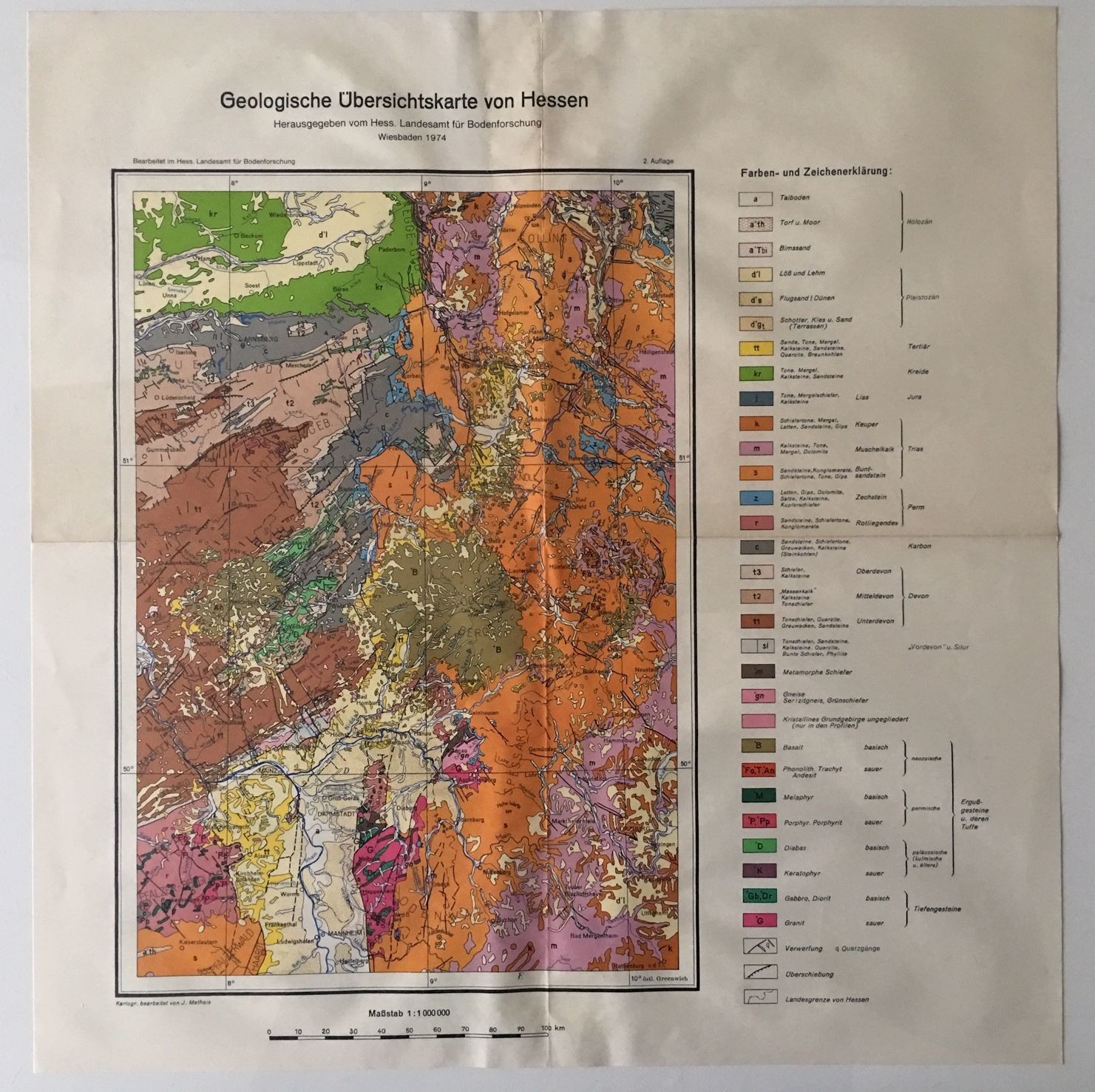 Geologische Karte Hessen