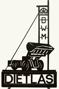 Firmenschild 'Bergwerksmaschinen Dietlas' (BWM Dietlas)