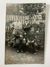 Ludwig Schmidt, Foto einer Gruppe unbekannter französischer Kriegsgefangener/Offiziere, Friedberg 1914-1918