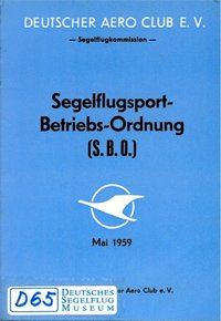 Segelflugsport Betriebsordnung S.B.O. 1959